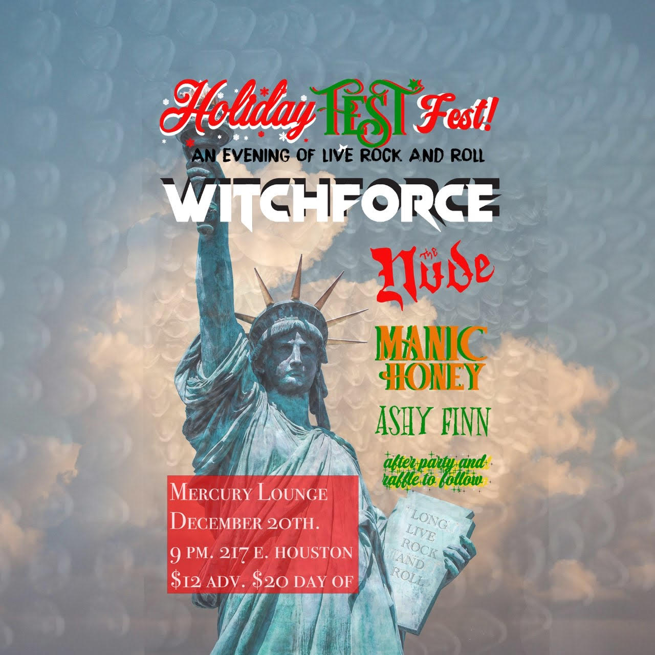 Witchforce, The Nude, Manic Honey, Ashy Finn | Event Image