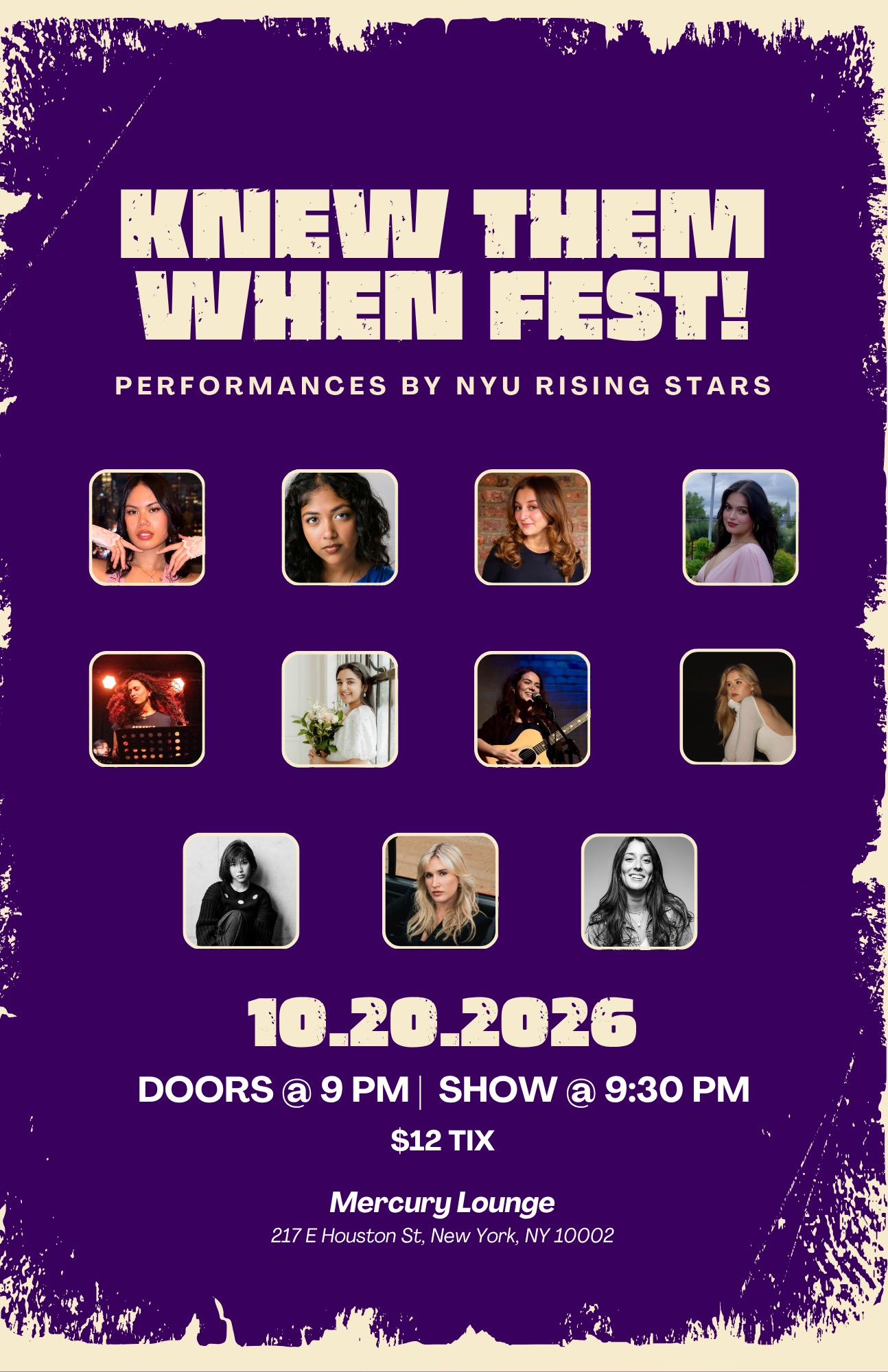 Knew Them When Fest: Performances by NYU Rising Stars | Event Image